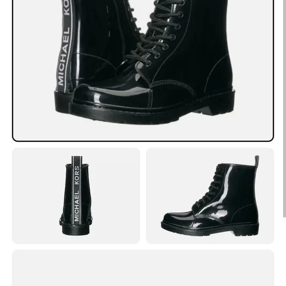 Michael Kors Black Lace Up Boots - Picture 8 of 8